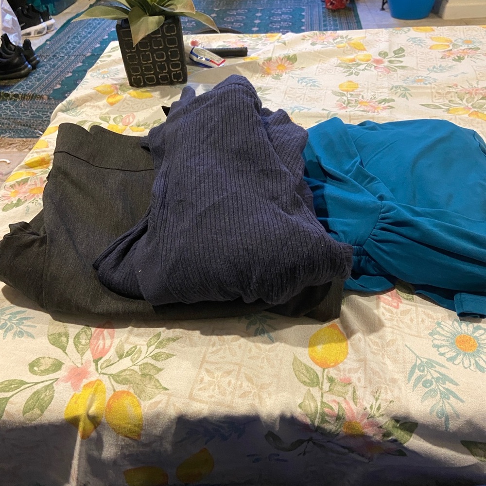 Lane Bryant Teal Blue Faux-Wrap Top